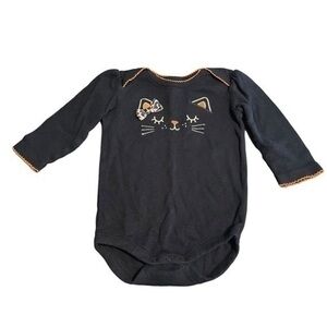Gymboree Cat Embedded Long Sleeve Bodysuit 6-12 months great for fall 🍁​​
